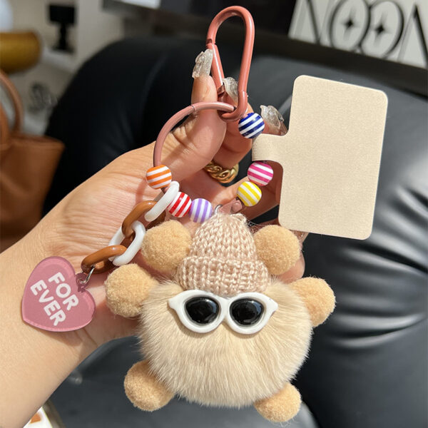 oly-0f854b4db498b43ac4938ddb91509d77 Wholesale Cute Rex Rabbit Fur Small Coal Ball Bag Pendant Schoolbag Ugly Stuff Doll Hanging Cartoon Doll Car Keychain