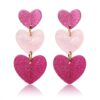 Wholesale color matching Valentine's Day acrylic love earrings simple pendant texture dopamine earrings