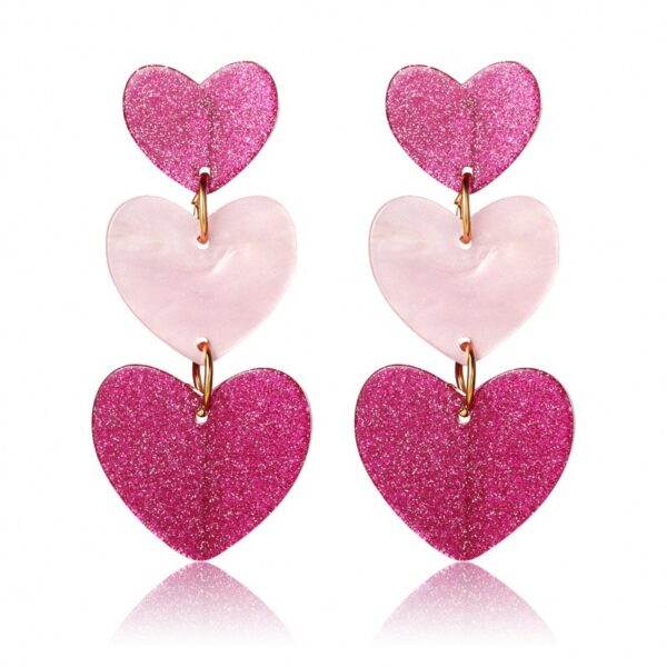 Wholesale color matching Valentine's Day acrylic love earrings simple pendant texture dopamine earrings