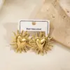 Wholesale Color Retention Electroplated Gold Lip Heart Octopus Ear Cufflinks Sun Rhombus Eight-legged Fish Earrings Fashionable Women's Jewelry
