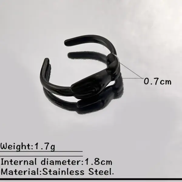 Wholesale Halloween New Style Black Stainless Steel Ring Snake Hand Dark Character Twisted Dark Ring Colorful Festival Suitable Men Women Matching Photography
