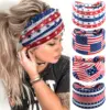 Wholesale American Flag Headband Independence Day Wide Headband Stars And Stripes Headscarf Women's College Style Bohemian