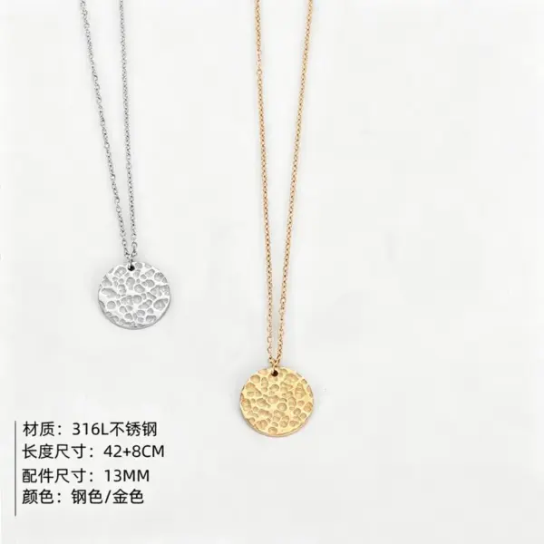 oly-0f97eff5e7f47d0f3a1394c8ea199704 Wholesale Round Necklace For Independence Day, Unisex 14K Real Gold Plated With Hypoallergenic Box Chain