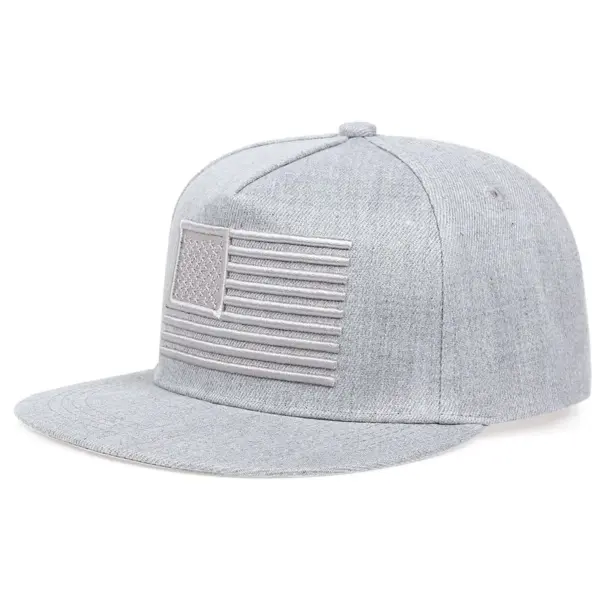 oly-0f980cabad1cefb536463348ecdec7e5 Wholesale American Flag Hip-Hop Hat For Women With Flat Brim, Outdoor Style Featuring Embroidery On Polyester Material