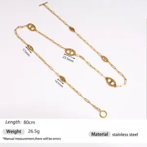XL-101068-2 [4*12 Paperclip Chain Style] / XL-10168 [Length 80cm]