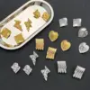 Wholesale 304 Stainless Steel Heart Shape Flower PVD Coated Gold Plated Vintage Style Simple Style Waterproof Non Tarnish Gold Ear Studs