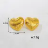 Wholesale Heart Shape Stud Earrings For Women In 304 Stainless Steel With Electroplated 18K Real Gold PVD Coated Layer 0.03µm-0.05µm
