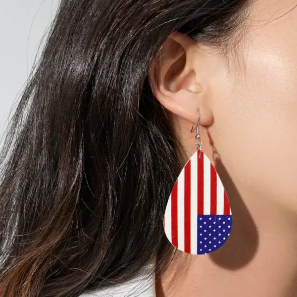 oly-0facbd5720015116d64109b918b0eaf1 Wholesale Unisex American Flag Acrylic Drop Earrings, Perfect For Independence Day Celebrations