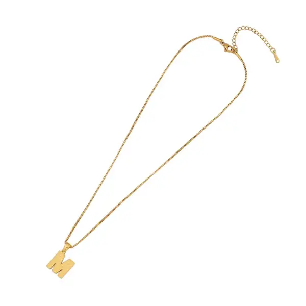 Wholesale Waterproof Non Tarnish Letter Necklace For Women With 18K Real Gold Plated 304 Stainless Steel And PVD Coated Box Chain