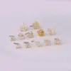 oly-0faf513e4c166352846fa7228385e2da Wholesale 316L Stainless Steel Copper Nose Rings & Studs Crown Flower Waterproof Non Tarnish Surgical Steel Women'S
