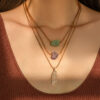 Wholesale Retro Ethnic Style Irregular Gravel Pendant Necklace Adjustable Wax Line Crystal Tassel Necklace