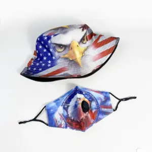 Wholesale Men's Casual Eagle Bucket Hat With Short Brim, Featuring UV Protection, Made Of Polyester With Printing Design