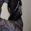 Wholesale Niche personalized hairpin exaggerated headwear women's large shark clip back head clip tassel chain hair accessories