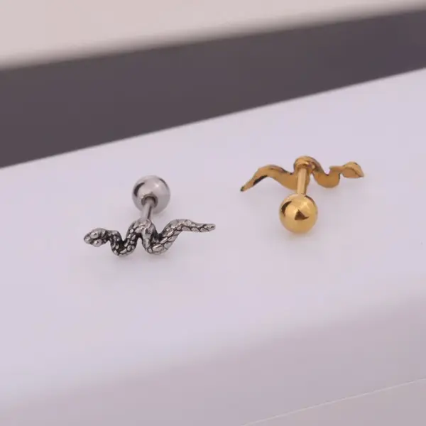oly-0fdfb0887f3a2f0957a4f4ae7c894d86 Wholesale Ear Cartilage Rings & Studs Moon 316L Stainless Steel Waterproof Non Tarnish Surgical Steel Vacuum Plating