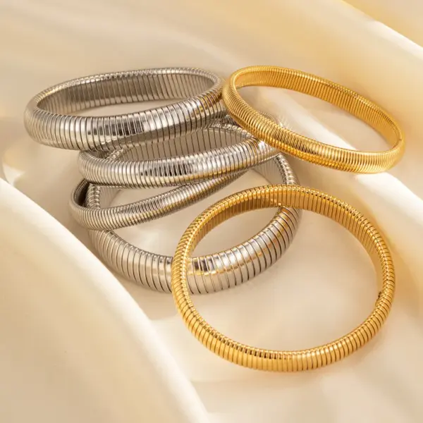 Wholesale Round Solid Color 304 Stainless Steel Modern Style Simple Style Classic Style Titanium Steel Bangle