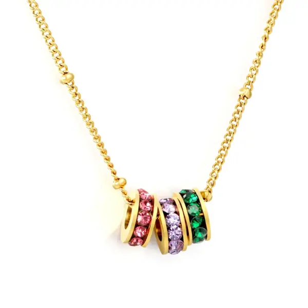 Wholesale Geometric Necklace For Women With Rhinestone Pendant, Electroplated 304 Stainless Steel Design