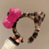 oly-101d022b12cca3675172bf6edbe1cf27 Wholesale Cartoon Style Plush Hair Band Pink Bow Decoration Hair Band Daily Wear Non-slip Headband Valentine's Day Gift