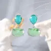 Wholesale 1 Pair Casual Elegant Glam Round Oval Owl Copper Zircon Electroplated Women's Ear Studs