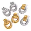 Wholesale 304 Stainless Steel Geometric PVD Coated 18K Real Gold Plated Casual Simple Style Streetwear Mixed Color Plating Ear Studs