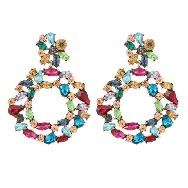 Wholesale 1 Pair Retro Flower Steel Needle Inlay Artificial Pearls Zircon Women's Earrings