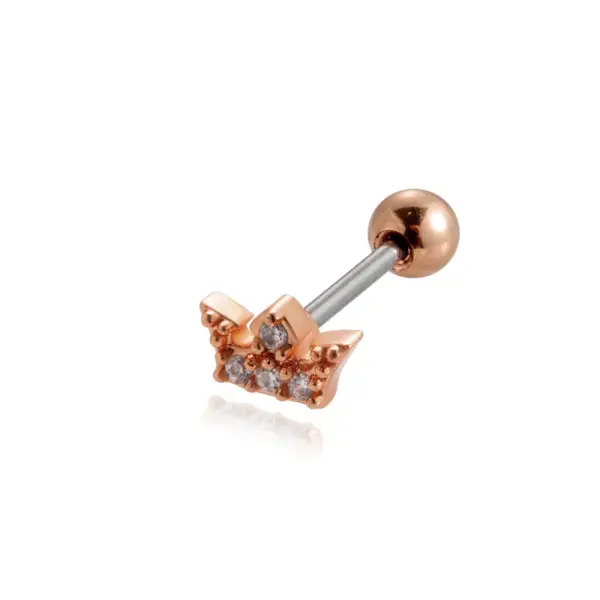 Wholesale 1 Piece Ear Cartilage Rings & Studs Vintage Style French Style Simple Style Crown Flower Butterfly 316L Stainless Steel Copper Waterproof Non Tarnish Surgical Steel Zircon