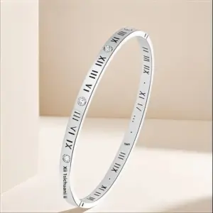 16-E-1 Steel Roman Numeral Bracelet