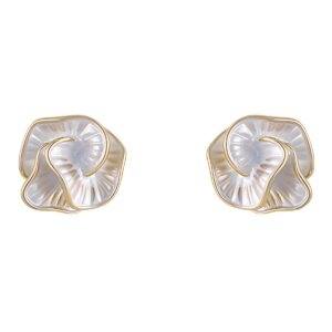 Wholesale S925 Silver Needle Light Luxury Niche Camellia Earrings Women's Trendy Cold Style High-end Fashion French Flower Ear Jewelry