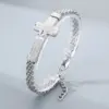 Wholesale Simple Style Cross Bracelet For Men In 304 Stainless Steel With 18K Real Gold Plated PVD Coating 0.03µm