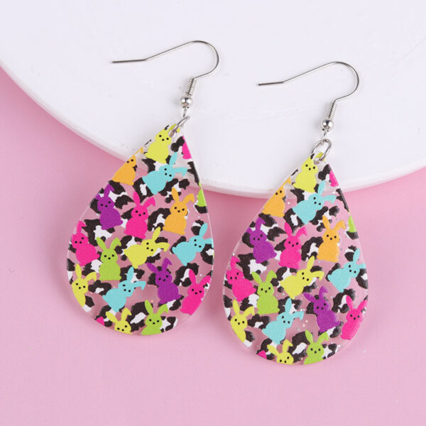 oly-106f750d367008915d0fffef048bb201 Wholesale Easter color sunglasses Rabbit printed earrings earrings female acrylic simple personalized earrings