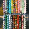 oly-107974dd56574606d9118b4730c18473 Wholesale Bracelet 8mm Round Bead Natural Stone Beaded Bracelet Girls Color Tourmaline Crystal Bracelet Batch Stall