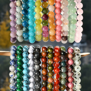 oly-107974dd56574606d9118b4730c18473 Wholesale Bracelet 8mm Round Bead Natural Stone Beaded Bracelet Girls Color Tourmaline Crystal Bracelet Batch Stall