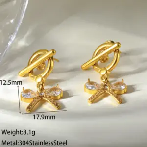 Bow stud earrings