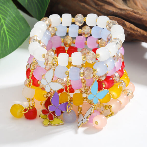oly-107b0412e5ae50c1833d18e7dbbec586 Wholesale Arrival Bracelet Glass Abacus Beads Handmade Woven Bracelet Butterfly Pendant Colorful Beads Bracelet Jewelry for Women