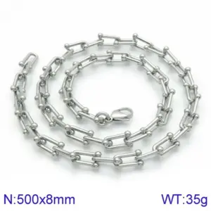 Steel-colored Necklace KN113508-KFC