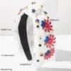 Wholesale American Flag Hair Band For Women In Red Cloth With Rhinestones, Perfect For Independence Day