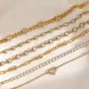Wholesale Niche High-end Jewelry 18K Gold Plated 304 Stainless Steel Vacuum Electroplated Rhinestone Geometric Heart Zircon Waterproof Non-fading Bracelet For Women