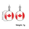 oly-10ab7584cc4687133860af2e08f7bafa Wholesale 1 Pair Modern Style Classic Style National Flag Round American Flag Glass Iron Drop Earrings