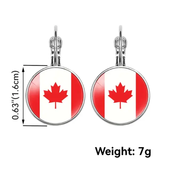 oly-10ab7584cc4687133860af2e08f7bafa Wholesale 1 Pair Modern Style Classic Style National Flag Round American Flag Glass Iron Drop Earrings