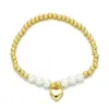 Wholesale Copper Simple Style Beaded Heart Shape Flower Snowflake Bracelets