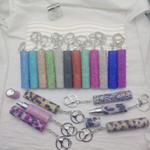 Wholesale Amazon Explosions Full Diamond Creative Hot Selling Girl Mini 10ml Perfume Bottling Keychain Portable Carry-on