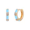 Wholesale Copper U Shape Water Droplets Rhombus PVD Coated Zircon 18K Real Gold Plated IG Style Simple Style Epoxy Inlay Earrings