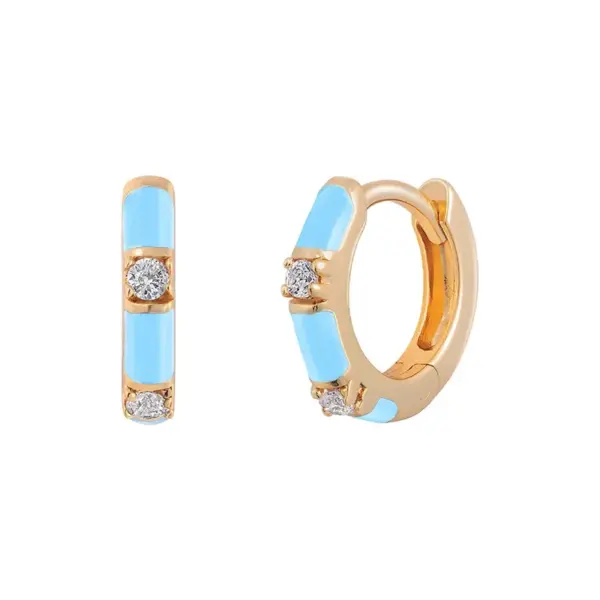Wholesale Copper U Shape Water Droplets Rhombus PVD Coated Zircon 18K Real Gold Plated IG Style Simple Style Epoxy Inlay Earrings