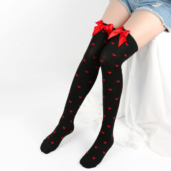 Wholesale Valentine's Day Date Stockings Date Party Long Socks Women's Over-The-Knee Cute Bow Stockings Calf