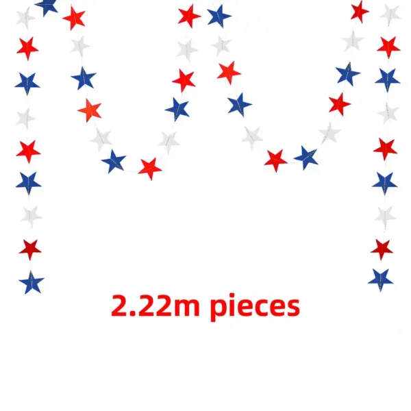 Wholesale 71st National Day Celebration Decoration American Party Supplies Red Blue White Star Bunting Hanging Decoration Customizable Holiday Decorations