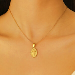 18k real gold oval h-166