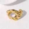 Wholesale PVD Coated Real Gold Plated 18K Gold Irregular 304 Stainless Steel Classic Style Cool Style IG Style Waterproof Non Tarnish Open Rings