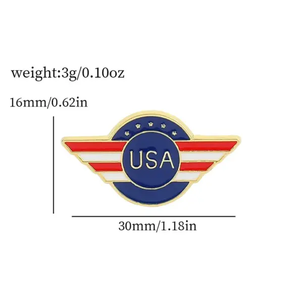 Wholesale Independence Day American Flag Brooch Statue Of Liberty Oil Dripping Creative Bag Clothing Alloy Love Collar Pin Jewelry