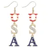 Wholesale 1 Pair Simple Style Classic Style Printing Printing Inlay Zinc Alloy Rhinestones Drop Earrings