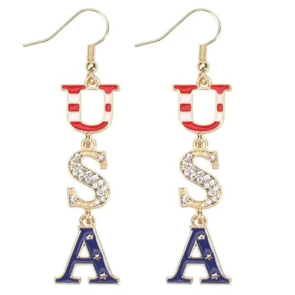 Wholesale 1 Pair Simple Style Classic Style Printing Printing Inlay Zinc Alloy Rhinestones Drop Earrings