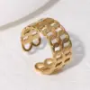 Wholesale 304 Stainless Steel 18K Gold Plated Lady Plating C Shape Open Rings